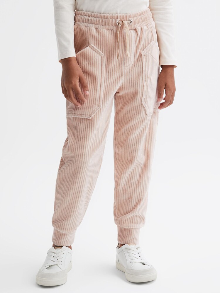 Reiss Camel Kora 4-9 yrs Relaxed Corduroy Drawstring Trousers - Image 1 of 5
