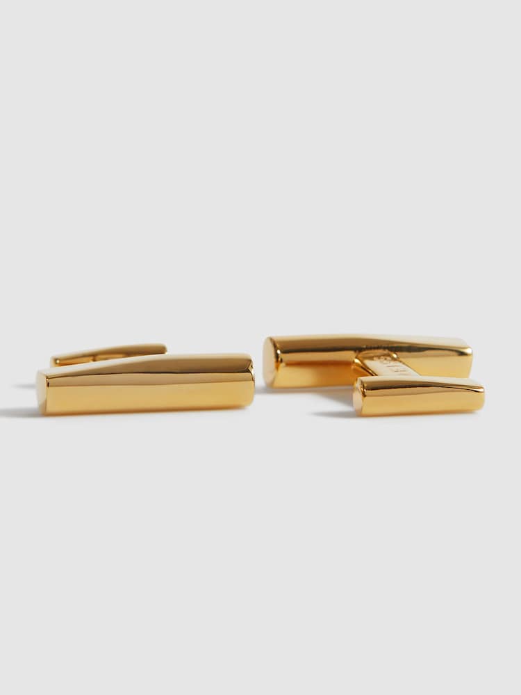 Reiss Gold Blake Bar Cufflinks - Image 3 of 5