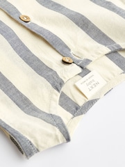 Grey/White Stripe Woven Baby Romper (0mths-2yrs) - Image 7 of 9