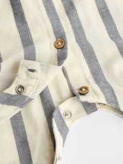 Grey/White Stripe Woven Baby Romper (0mths-2yrs) - Image 9 of 9