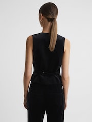 Reiss Black Opal Fitted Velvet Suit Waistcoat - Image 4 of 5
