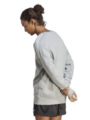 adidas Grey Sportswear Essentials French Terry 3-Stripes 100% Cotton Sweatshirt - Image 2 of 7