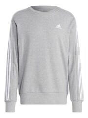 adidas Grey Sportswear Essentials French Terry 3-Stripes 100% Cotton Sweatshirt - Image 7 of 7