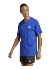 adidas Dark Blue Essentials Single Jersey Embroidered Small Logo 100% Cotton T-Shirt - Image 1 of 7