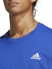adidas Dark Blue Essentials Single Jersey Embroidered Small Logo 100% Cotton T-Shirt - Image 5 of 7