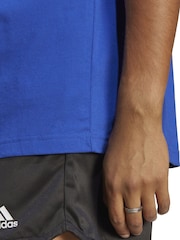 adidas Dark Blue Essentials Single Jersey Embroidered Small Logo 100% Cotton T-Shirt - Image 6 of 7