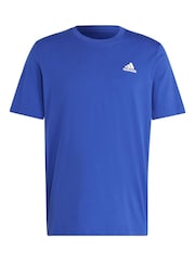 adidas Dark Blue Essentials Single Jersey Embroidered Small Logo 100% Cotton T-Shirt - Image 7 of 7