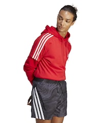 adidas Red Essentials Single Jersey 3-Stripes 100% Cotton T-Shirt - Image 3 of 7