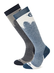 Tog 24 Blue/Black Aprica Ski Socks 2 Packs - Image 1 of 2