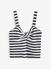 Black/White Twist Front Crochet Top - Image 5 of 6