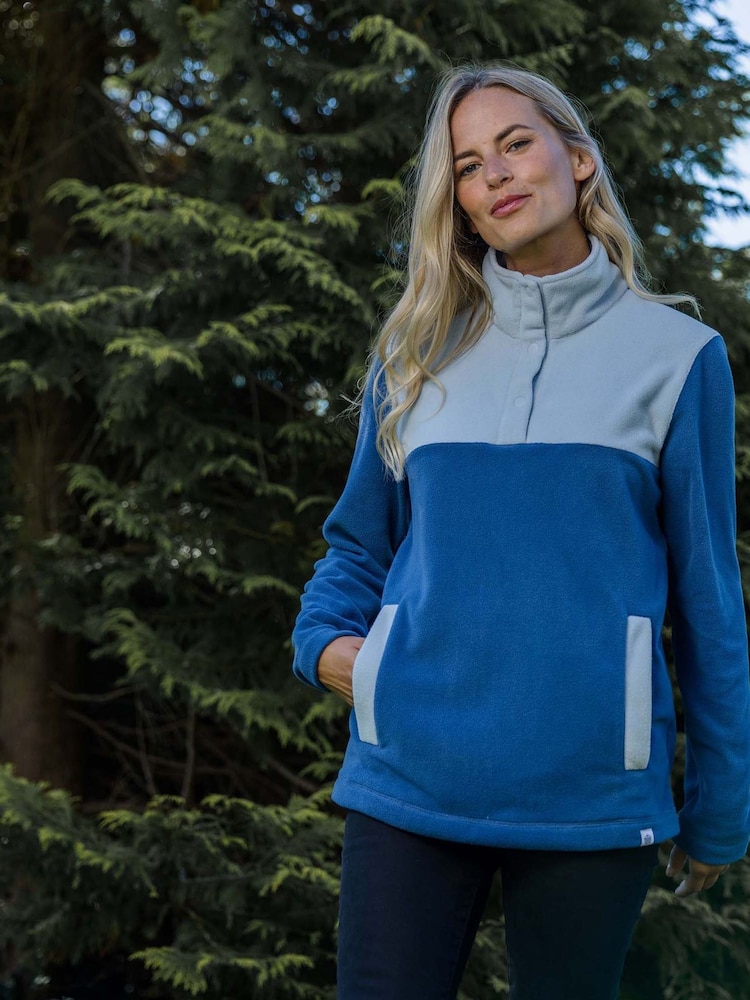 Blau - Tog 24 Barclay Fleeceoberteil mit kurzer Druckknopfleiste - Bild 1 von 9 Blau - Tog 24 Barclay Fleeceoberteil mit kurzer Druckknopfleiste - Bild 1 von 9