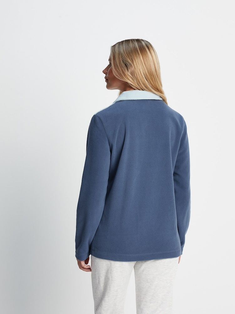 Tog 24 Blue Barclay Press Stud Neck Fleece - Image 3 of 9