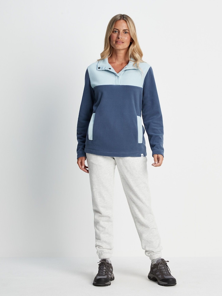 Tog 24 Blue Barclay Press Stud Neck Fleece - Image 4 of 9