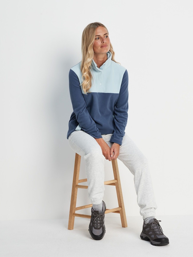 Tog 24 Blue Barclay Press Stud Neck Fleece - Image 6 of 9