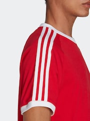 adidas Red Adicolor Classics 3-Stripes 100% Cotton T-Shirt - Image 6 of 7