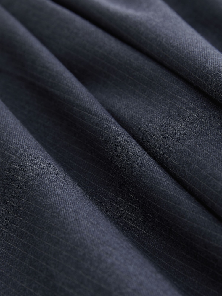 Navy Blue Tailored Check Wide Leg Trousers - Image 7 of 7