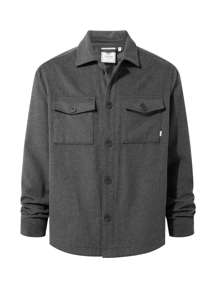 Tog 24 Grey/Dark Indigo Blue Check Foxton Shacket - Image 9 of 9
