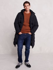 Tog 24 Black Langrick Long Padded Coat Jacket - Image 1 of 12
