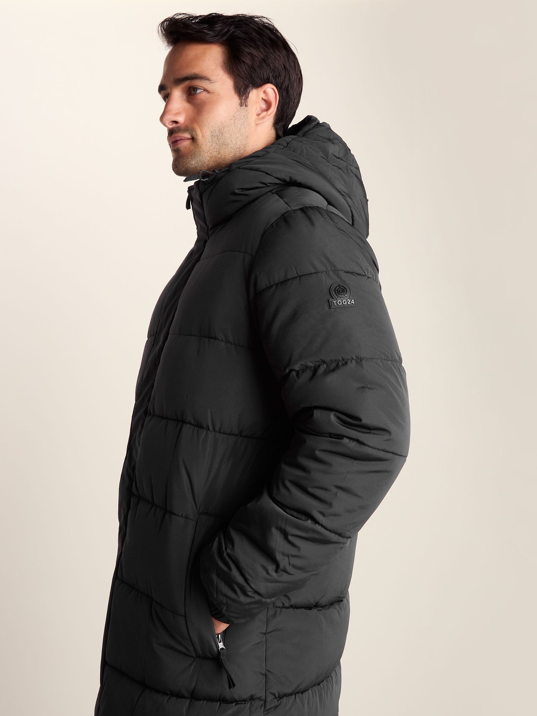 Buy Tog 24 Black Langrick Long Insulated Jacket from Next USA