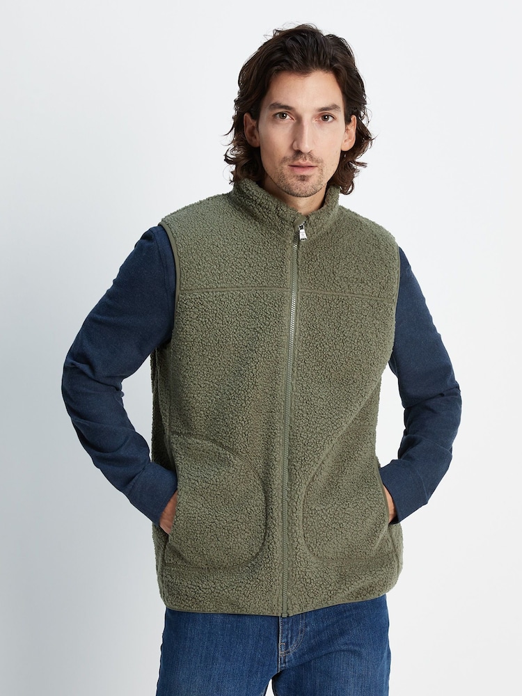 Tog 24 Green Mackay Sherpa Fleece Gilet - Image 1 of 8