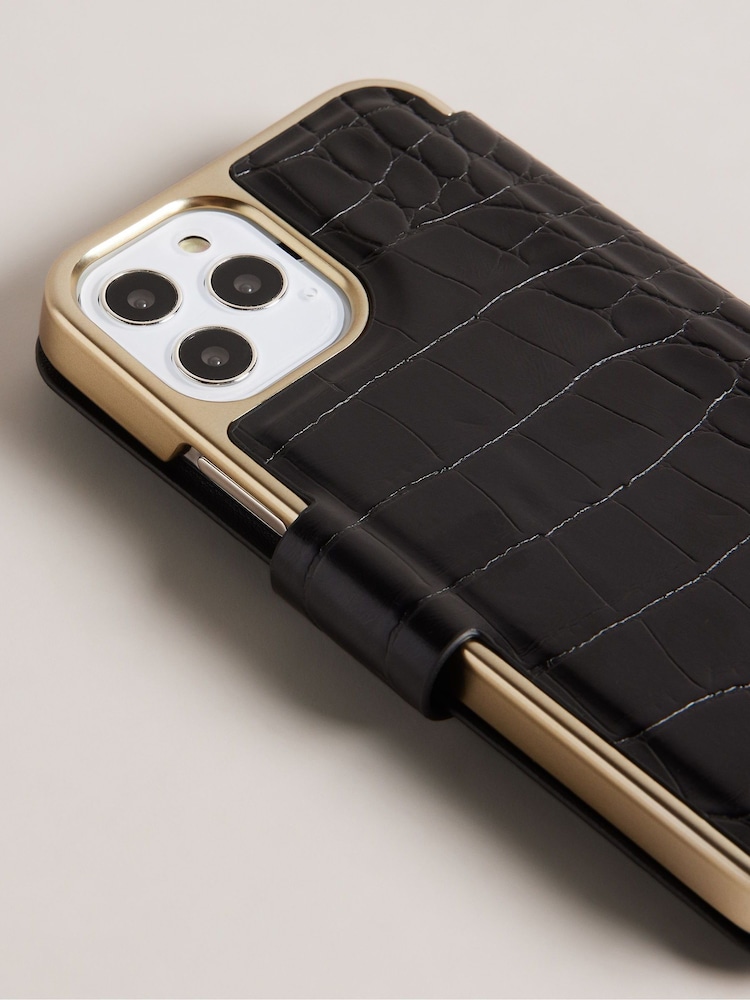 Ted Baker Black Khailia Croc Effect Iphone 12/12 Pro Card Slot Case - Image 4 of 4