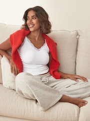 White Maternity Nursing Lace Trim Vest Top - Image 1 of 7