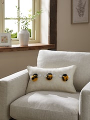 Ochre Yellow 50 x 30cm Tufted Pom Bee Trio Cushion - Image 1 of 4