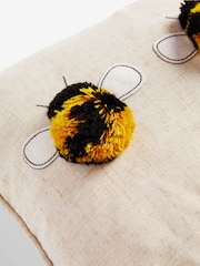 Ochre Yellow 50 x 30cm Tufted Pom Bee Trio Cushion - Image 4 of 4