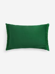 Bright Green Velvet Beaded Parrot Oblong Cushion - Image 7 of 7