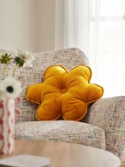 Ochre Yellow Standard Daisy 3D Cushion - Image 1 of 5