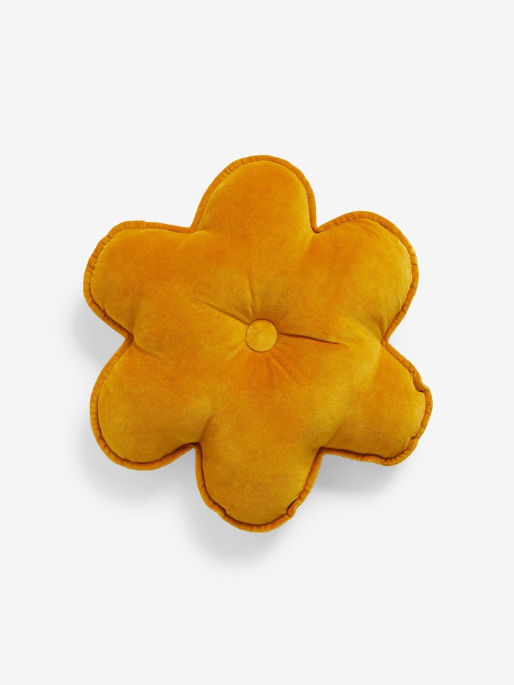 Ochre Yellow Standard Daisy 3D Cushion - Image 5 of 5