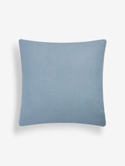 Blue 50 x 50cm Windowpane Check 100% Cotton Cushion - Image 4 of 5