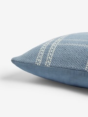 Blue 50 x 50cm Windowpane Check 100% Cotton Cushion - Image 5 of 5