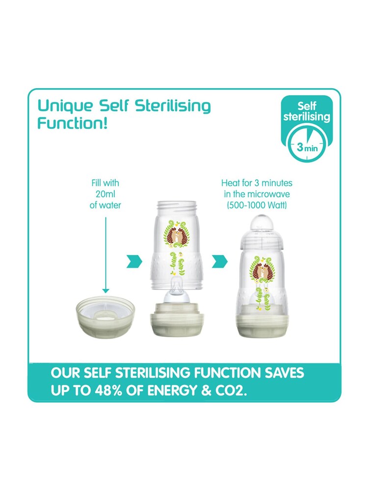 MAM 3 Pack Anti-Colic 260ml Bottles - Image 2 of 3 MAM 3 Pack Anti-Colic 260ml Bottles - Image 2 of 3