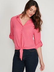 M&Co Pink Tie Front Blouse - Image 1 of 5