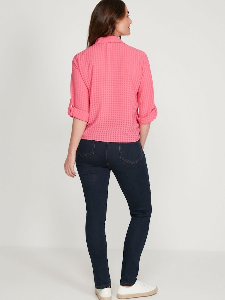 M&Co Pink Tie Front Blouse - Image 2 of 5 M&Co Pink Tie Front Blouse - Image 2 of 5