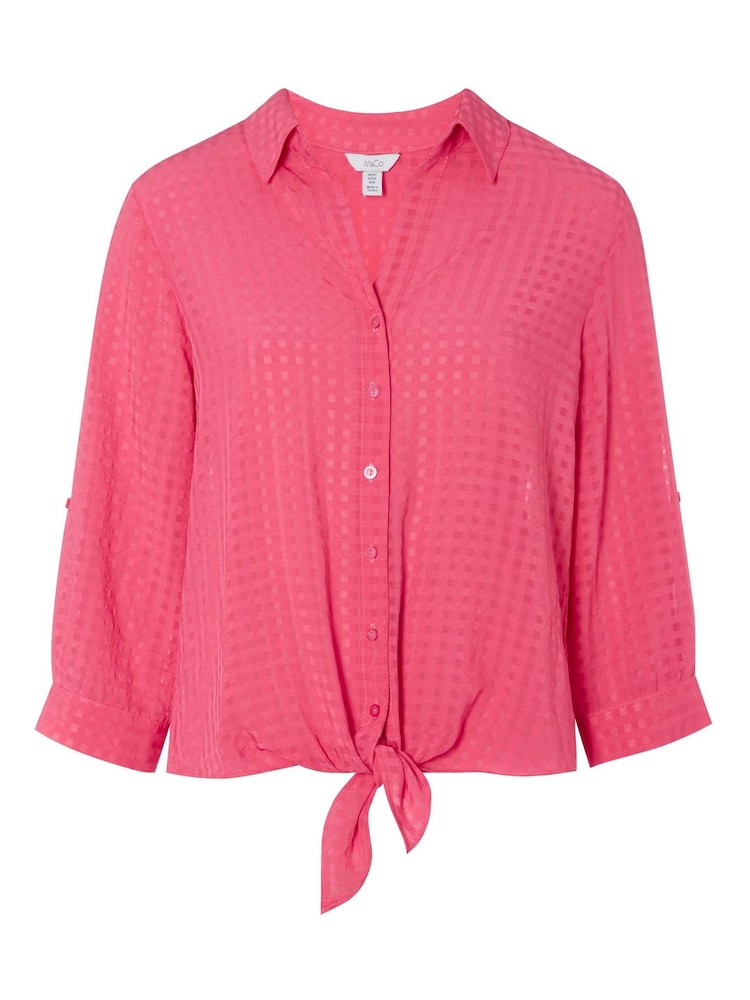 M&Co Pink Tie Front Blouse - Image 5 of 5