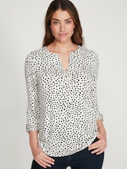 M&co Top mit Dalmatinermuster, Weiss - Bild 1 von 5