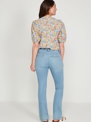 M&co Geblümte Bluse mit Puffärmeln, Blau - Bild 2 von 6