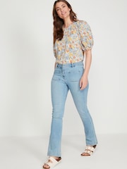 M&co Geblümte Bluse mit Puffärmeln, Blau - Bild 3 von 6