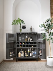 Black Bronx Oak Effect Drinks Cabinet - Image 3 of 10