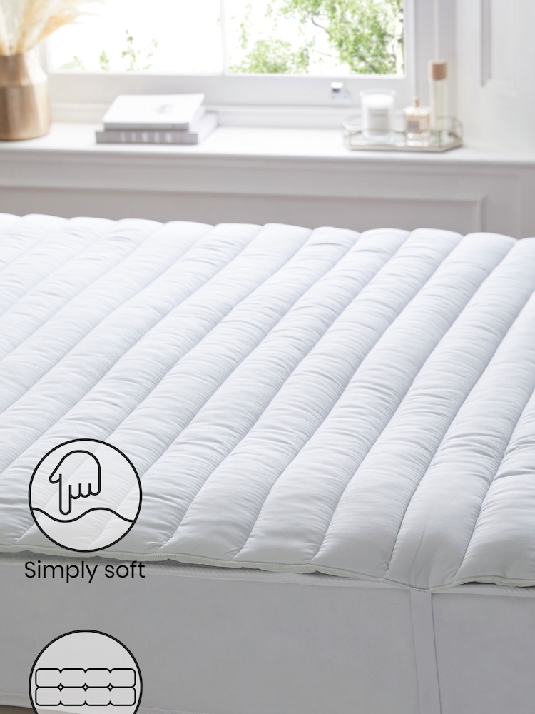White Simply Soft Deep Fill Mattress Protector - Image 2 of 2