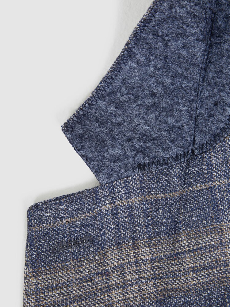 Reiss Airforce Blue Bloomsbury Wool-Silk Blend Slim Fit Blazer - Image 11 of 11