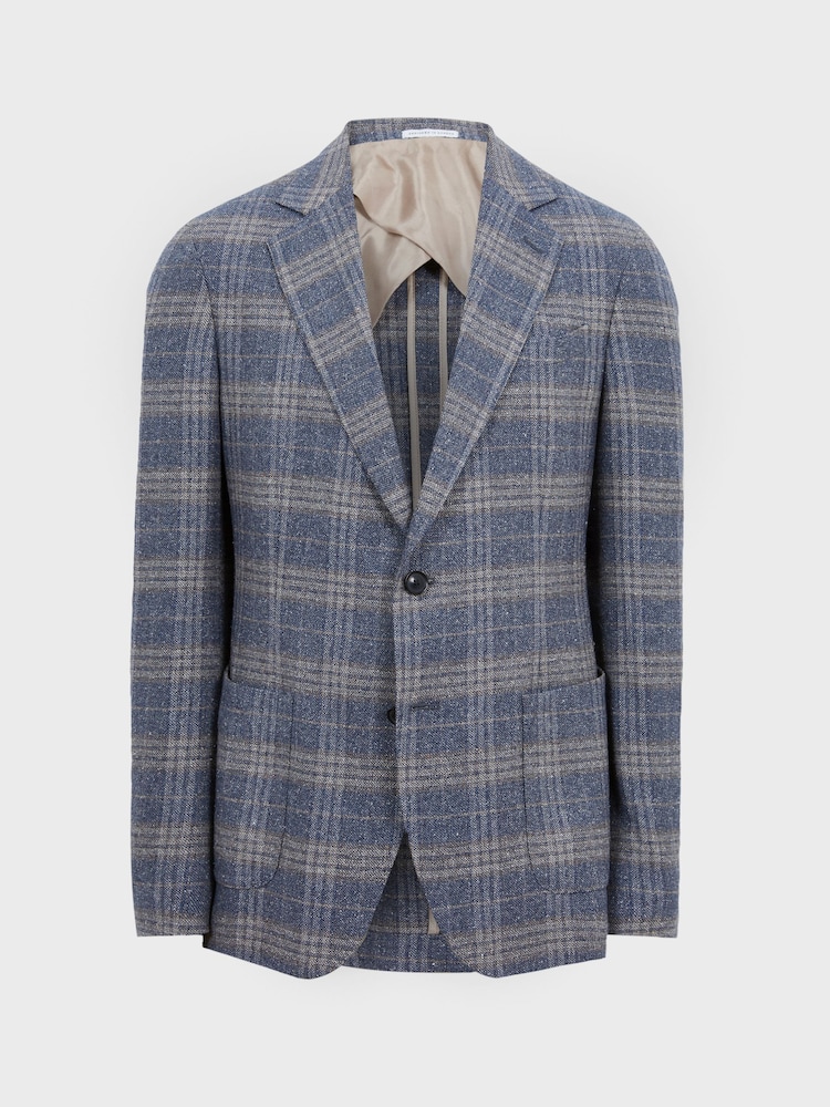 Reiss Airforce Blue Bloomsbury Wool-Silk Blend Slim Fit Blazer - Image 2 of 11 Reiss Airforce Blue Bloomsbury Wool-Silk Blend Slim Fit Blazer - Image 2 of 11