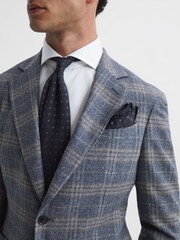 Reiss Airforce Blue Bloomsbury Wool-Silk Blend Slim Fit Blazer - Image 4 of 11