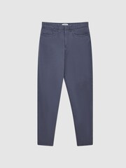 Reiss Airforce Blue Hammond Brushed Cotton Relaxed Fit Trousers - Image 2 of 6