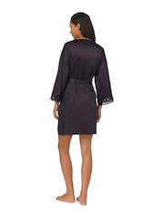 Lauren Ralph Lauren Satin Lace Kimono Robe Dressing Gown - Image 2 of 3