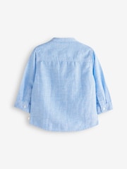 Blue - Grandad Collar Linen Mix Shirt (3mths-7yrs) - Image 7 of 7