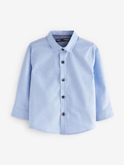 Blue Long Sleeve Trimmed Oxford Shirt (3mths-7yrs) - Image 4 of 7