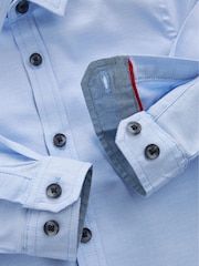 Blue Long Sleeve Trimmed Oxford Shirt (3mths-7yrs) - Image 6 of 7